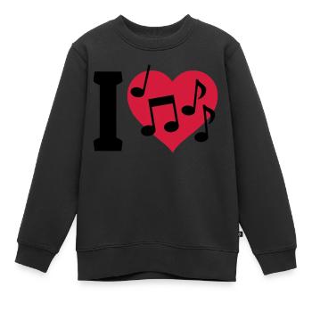 I love Music - Kinder Premium Organic Sweatshirt - Schwarz - Vorne - AI Model Kid Female (0cm)