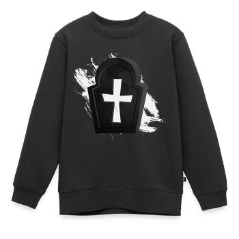 Cimetière Grave Cross Horror Horreur - Sweat Premium enfant bio - noir - Devant - AI Model Kid Female (0cm)