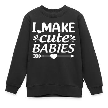 Vatertag Papa Papa Papa - Kinder Premium Organic Sweatshirt - Schwarz - Vorne - AI Model Kid Female (0cm)