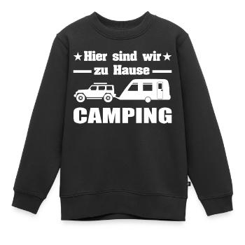 Camping - Kinder Premium Organic Sweatshirt - Schwarz - Vorne - AI Model Kid Female (0cm)