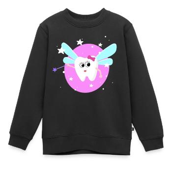 Déguisement de fée des dents pour le carnaval, le carnaval et l’enterrement de vie de garçon - Sweat Premium enfant bio - noir - Devant - AI Model Kid Female (0cm)