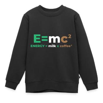 Café au lait Latte Macchiato - Sweat Premium enfant bio - noir - Devant - AI Model Kid Female (0cm)