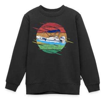 Bateau pneumatique à moteur - Sweat Premium enfant bio - noir - Devant - AI Model Kid Female (0cm)