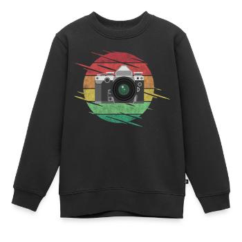 Kamera - Kinder Premium Organic Sweatshirt - Schwarz - Vorne - AI Model Kid Female (0cm)