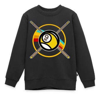 Billard 9 boules - Sweat Premium enfant bio - noir - Devant - AI Model Kid Female (0cm)
