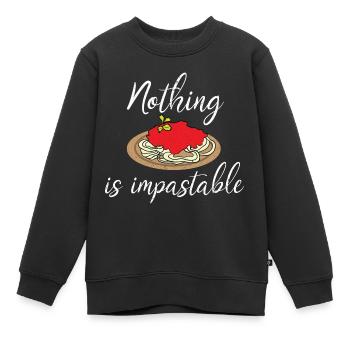 Pasta Pasta Spaghetti Bolognese Restaurant - Sweat Premium enfant bio - noir - Devant - AI Model Kid Female (0cm)