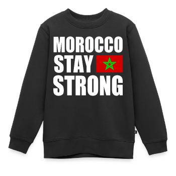 Morocco stay strong - Sweat Premium enfant bio - noir - Devant - AI Model Kid Female (0cm)