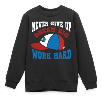 Ne jamais abandonner la motivation du travail acharné - Sweat Premium enfant bio - noir - Devant - AI Model Kid Female (0cm)