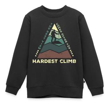 Klettern Kletterer Berge Kletterwand Kletterdad - Kinder Premium Organic Sweatshirt - Schwarz - Vorne - AI Model Kid Female (0cm)