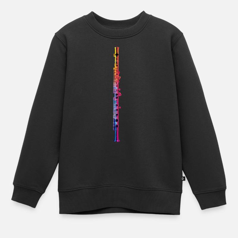 Querflöte - Kinder Premium Organic Sweatshirt - Schwarz