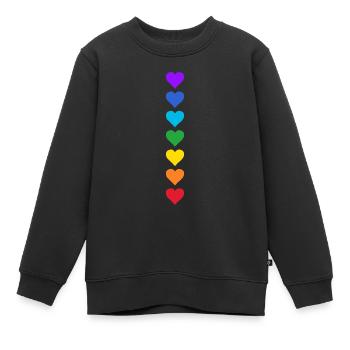 Coeurs colorés Chakras Yoga Chakra Méditation - Sweat Premium enfant bio - noir - Devant - AI Model Kid Female (0cm)