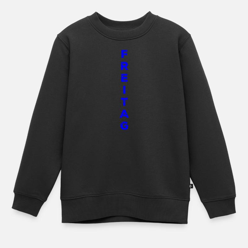 Friday - blue - Kids Premium Organic Sweatshirt - black