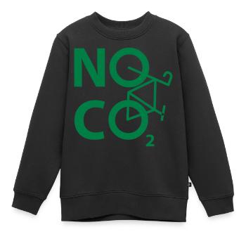 NO CO2 - Radfahrer und Fahrradfahrer Design - Kinder Premium Organic Sweatshirt - Schwarz - Vorne - AI Model Kid Female (0cm)