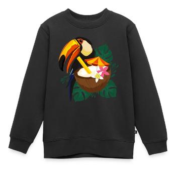 Toucan Summer - poster - Kids Premium Organic Sweatshirt - black - Front - AI Model Kid Female (0cm)