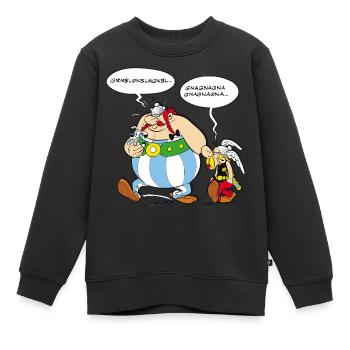 Asterix & Obelix Sprechblasen - Kinder Premium Organic Sweatshirt - Schwarz - Vorne - AI Model Kid Female (0cm)