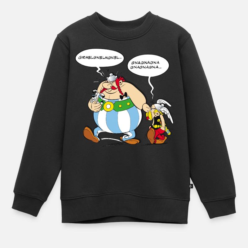 Asterix & Obelix speach bubbles - Kids Premium Organic Sweatshirt - black