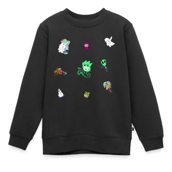 comicstyle caractère - Sweat Premium enfant bio - noir - Devant - AI Model Kid Female (0cm)
