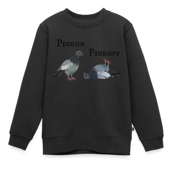Pigeon sur et en dehors - Sweat Premium enfant bio - noir - Devant - AI Model Kid Female (0cm)