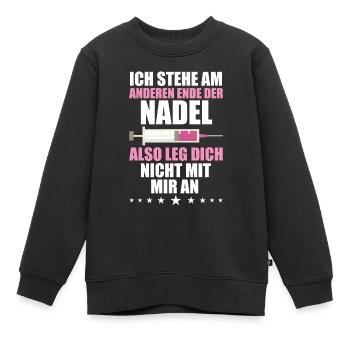 Krankenschwester Nadel Lustiges Spruch Shirt - Kinder Premium Organic Sweatshirt - Schwarz - Vorne - AI Model Kid Female (0cm)