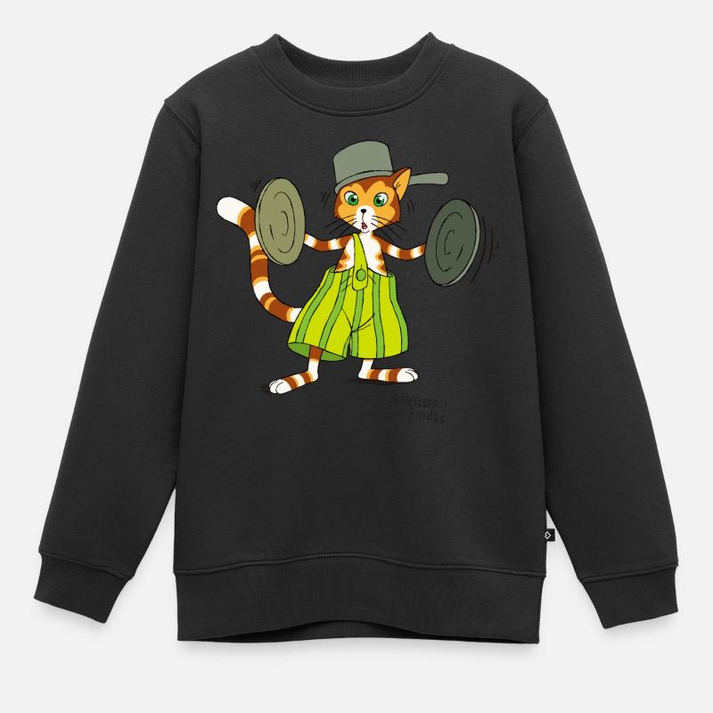 Pettersson Und Findus Topfdeckel Schlagzeug - Kinder Premium Organic Sweatshirt - Schwarz