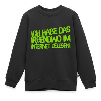 aus dem Internet - Kinder Premium Organic Sweatshirt - Schwarz - Vorne - AI Model Kid Female (0cm)