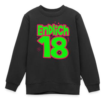 18. Geburtstag - Endlich 18 - Kinder Premium Organic Sweatshirt - Schwarz - Vorne - AI Model Kid Female (0cm)