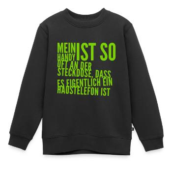 mein Handy ist oft an der Steckdose - Kinder Premium Organic Sweatshirt - Schwarz - Vorne - AI Model Kid Female (0cm)