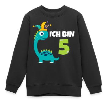 5. Geburtstag Dinosaurier 5 Jahre Jungen Geschenk - Kinder Premium Organic Sweatshirt - Schwarz - Vorne - AI Model Kid Female (0cm)