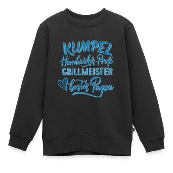 Papa, der Beste - Kinder Premium Organic Sweatshirt - Schwarz - Vorne - AI Model Kid Female (0cm)