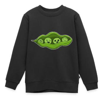 Erbsen Bohnen - Kinder Premium Organic Sweatshirt - Schwarz - Vorne - AI Model Kid Female (0cm)