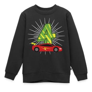 Anniversaire d'enfants 4 ans d'anniversaire - Sweat Premium enfant bio - noir - Devant - AI Model Kid Female (0cm)