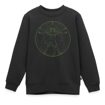Homme de Vitruve yoga Leonardo Da Vinci - Sweat Premium enfant bio - noir - Devant - AI Model Kid Female (0cm)