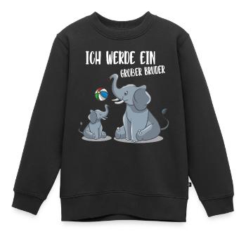 Ich werde großer Bruder Schwanger Baby Geschenk - Kinder Premium Organic Sweatshirt - Schwarz - Vorne - AI Model Kid Female (0cm)