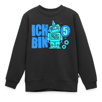 Ich bin 5 Roboter 5. Geburtstag Jungen Geschenk - Kinder Premium Organic Sweatshirt - Schwarz - Vorne - AI Model Kid Female (0cm)