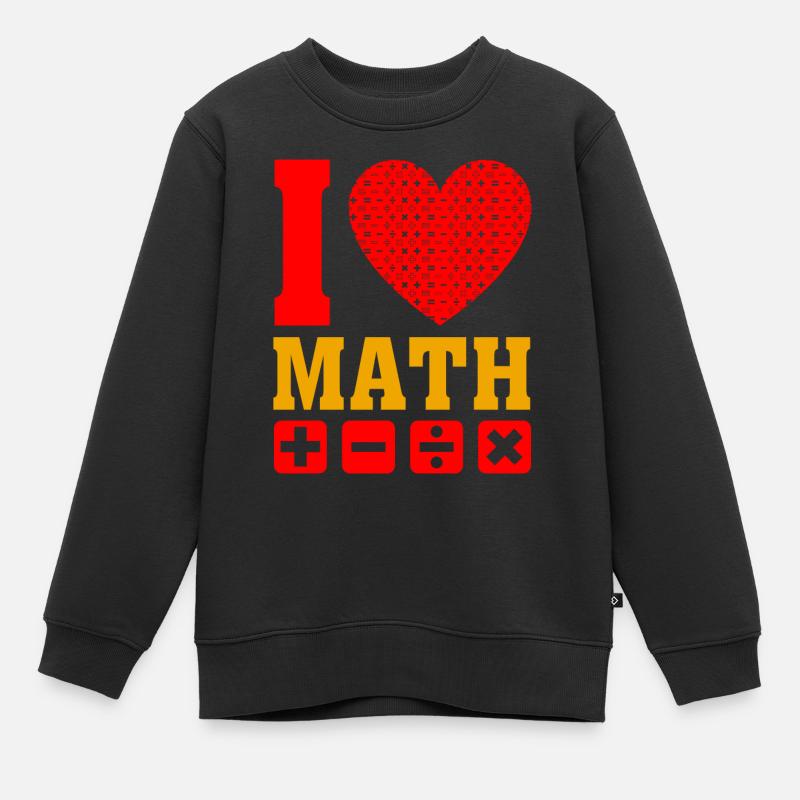 J'aime les maths - j'aime les maths Math Heart Love - Sweat Premium enfant bio - noir