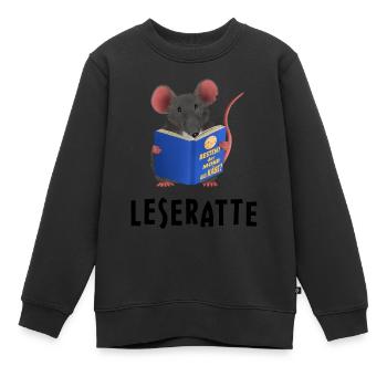 Leseratte / Bücherwurm - Kinder Premium Organic Sweatshirt - Schwarz - Vorne - AI Model Kid Female (0cm)