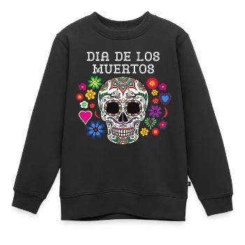 Halloween Dia de los Muertos mexikanische spanische Kokosnuss - Kinder Premium Organic Sweatshirt - Schwarz - Vorne - AI Model Kid Female (0cm)