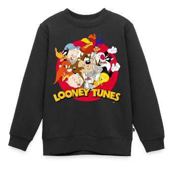 Looney Tunes Bugs Bunny Logo Gruppenbild - Kinder Premium Organic Sweatshirt - Schwarz - Vorne - AI Model Kid Female (0cm)