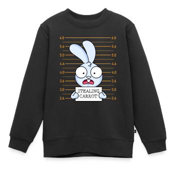 Lapin mignon - Sweat Premium enfant bio - noir - Devant - AI Model Kid Female (0cm)