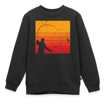 Fliegen Angler Fischer Fliegenangler Geschenk - Kinder Premium Organic Sweatshirt - Schwarz - Vorne - AI Model Kid Female (0cm)