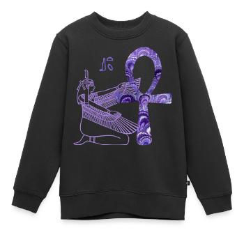 anch e 76 mit göttin isis - Kinder Premium Organic Sweatshirt - Schwarz - Vorne - AI Model Kid Female (0cm)