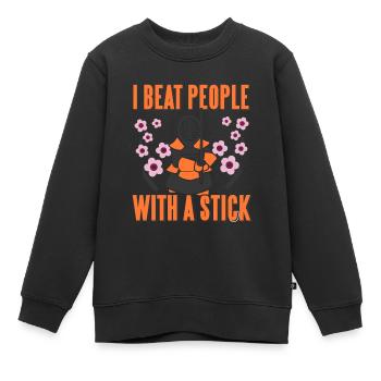 Kendo - Sweat Premium enfant bio - noir - Devant - AI Model Kid Female (0cm)