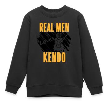 Kendo - Sweat Premium enfant bio - noir - Devant - AI Model Kid Female (0cm)