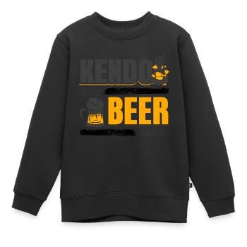 Kendo - Sweat Premium enfant bio - noir - Devant - AI Model Kid Female (0cm)