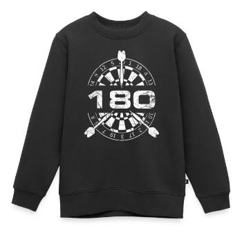 Dartspiel Design Dartspieler 9-Darter 180 Triple - Kinder Premium Organic Sweatshirt - Schwarz - Vorne - AI Model Kid Female (0cm)