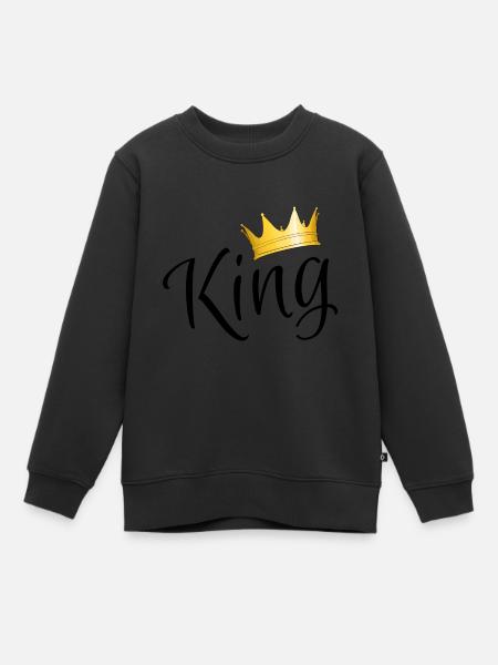 King - König - Kinder Premium Organic Sweatshirt - Schwarz