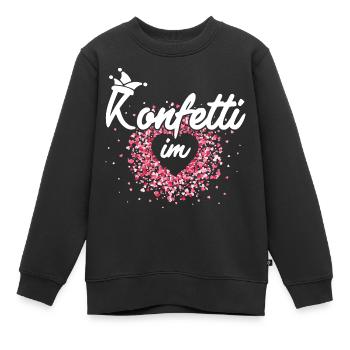 Konfetti im Herzen Fasching Karneval Konfetti - Kinder Premium Organic Sweatshirt - Schwarz - Vorne - AI Model Kid Female (0cm)