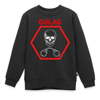 Gulag Warzone King Gamer Meme Idée cadeau - Sweat Premium enfant bio - noir - Devant - AI Model Kid Female (0cm)