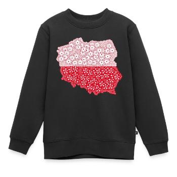 Poland Flag, Polish Flag, Poland Flag - Kids Premium Organic Sweatshirt - black - Front - AI Model Kid Female (0cm)