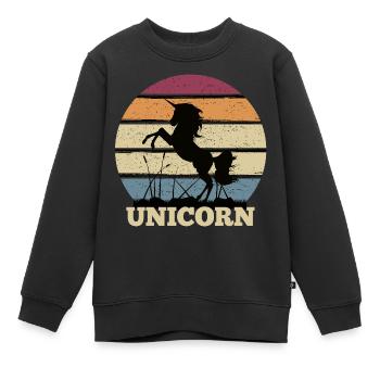 Licorne - Sweat Premium enfant bio - noir - Devant - AI Model Kid Female (0cm)